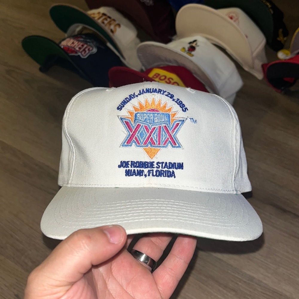 Super Bowl XXIX American Needle Baseball Cap White 1995 Vintage Snapback OS used